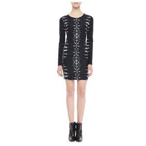 * Parker Meriel Psych Cut-Out Long Sleeve Bodycon Mini Dress sz L